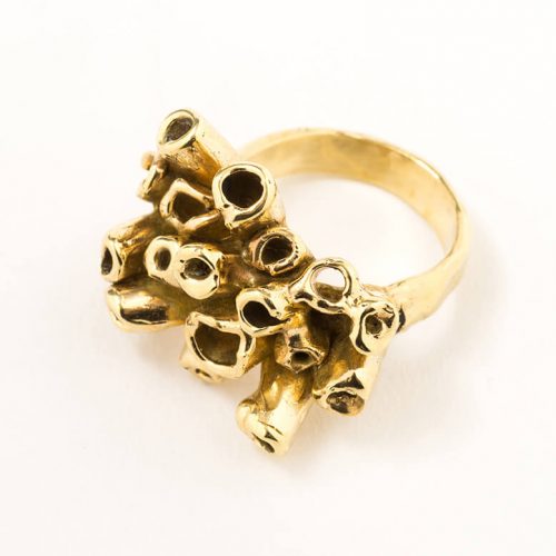 Anello grande in bronzo, anello artigianale, anelli a Milano, gioielli artigianali Milano, anello di design, anello forme mare