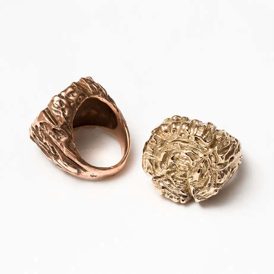 anello artigianale tronco albero, anello grande fatto a mano, artigianato italiano, gioielli fatti a mano in Italia, anelli in bronzo o argento