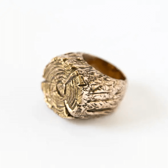 anello artigianale tronco albero, anello grande fatto a mano, artigianato italiano, gioielli fatti a mano in Italia