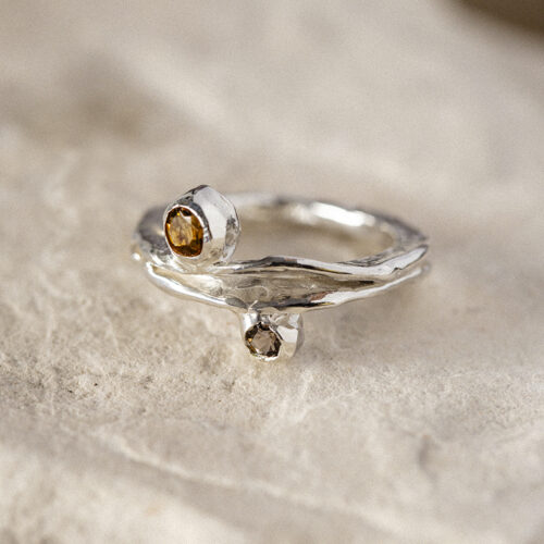 Anello Alga con due pietre